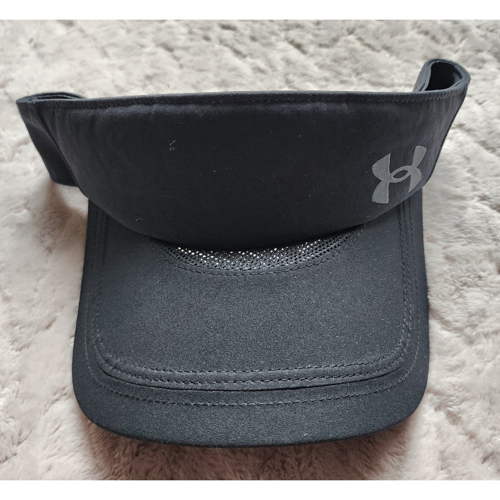 Under Armour Iso-Chill Launch Run Black Visor Adjustable Reflective Logo Mens